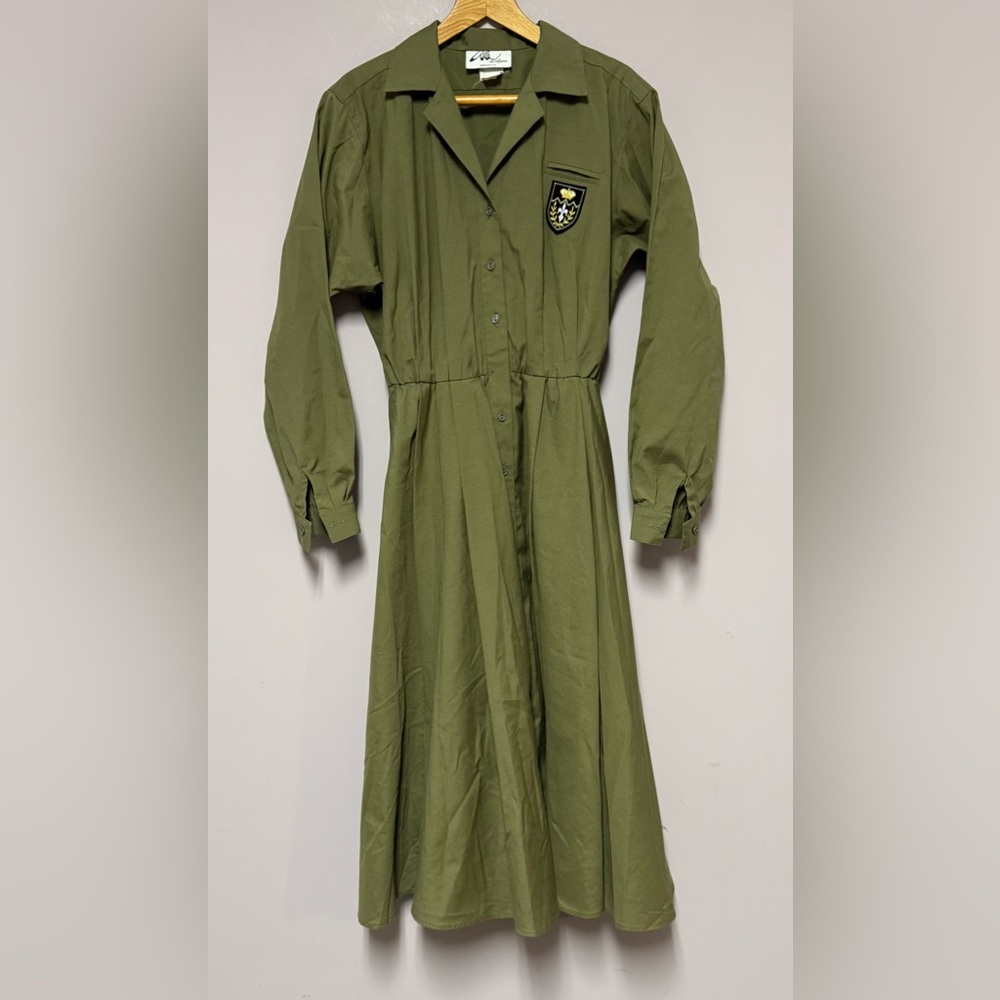 USA Like-New VINTAGE Shirt Dress WILLI of CA Army MILITARY